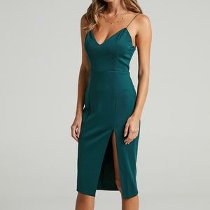 Showpo Big Ideas Midi Dress size US 6/UK 10 emerald green